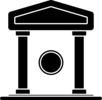 Glyph Style Bank Icon Or Symbol. vector