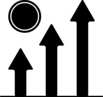 Isolated Financial Growth Icon In Black and White Color. vector
