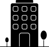negro y blanco edificio icono o símbolo. vector
