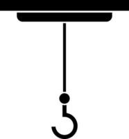 Hook Icon In Black and White Color. vector