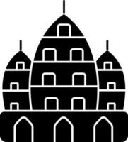 Angkor Wat Icon In Black and White Color. vector