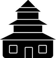 Pagoda Icon In Glyph Style. vector