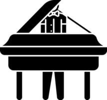 pianista jugando piano icono en plano estilo. vector