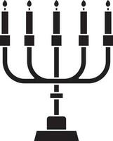 Candelabra Icon In Black And White Color. vector