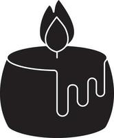 vela quemar icono en negro y blanco color. vector