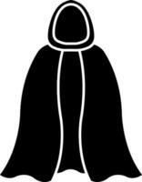 Cape or Cloak Icon in Black And White Color. vector