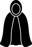 Isolated Glyph Cape or Cloak Icon in Flat Style. vector