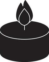 Illuminated Candle Icon In Glyph Style. vector