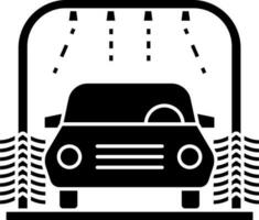 Automatic Car Wash Icon In Black and White Color. vector