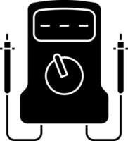 Multimeter Icon In Black and White Color. vector