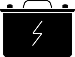 tubular batería negro y blanco icono o símbolo. vector