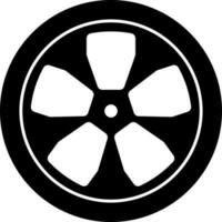 Rim Or Tyre Icon In Black And White Color. vector