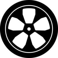 Rim Or Tyre Icon In Black And White Color. vector