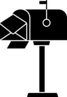 Mailbox Icon Or Symbol In Black and White Color. vector