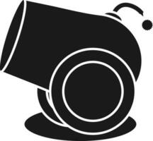 Flat Style Canon Icon In Black and White Color. vector