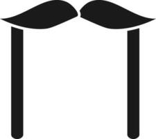 Mustache Stick Icon In Glyph Style. vector