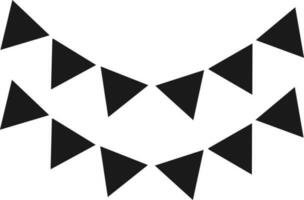 Black and White Color Bunting Flags Icon In Flat Style. vector