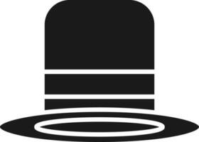 parte superior sombrero icono en negro y blanco color. vector