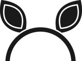 Ear Headband Icon In Black and White Color. vector