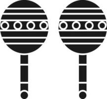 Maracas Icon In Black and White Color. vector
