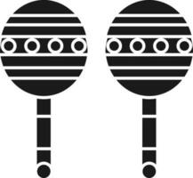 Maracas Icon In Black and White Color. vector