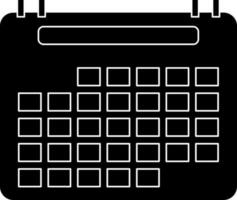 Calendar Icon or Symbol in Black and White Color. vector