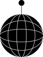 Flat Style Disco Ball Icon In Black and White Color. vector