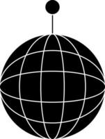 Flat Style Disco Ball Icon In Black and White Color. vector