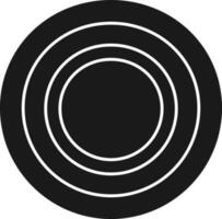 circular anillo icono en negro y blanco color. vector