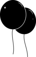 Black and White Illustration Of Balloons Icon in Flat Style. vector