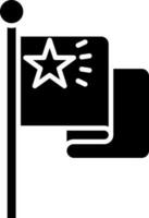 Star Flag Icon Or Symbol In Black and White Color. vector