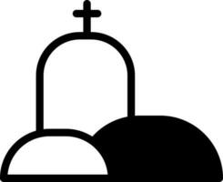 Calvary Golgotha Icon in black and white color. vector