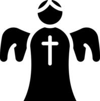 Christian Angel Icon In Glyph Style. vector