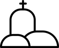 Calvary Golgotha Icon in Thin Line. vector