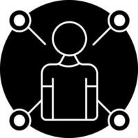 User Connection Icon In Black and White Color. vector