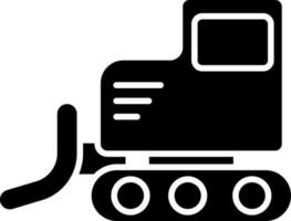 Bulldozer Icon In Black and White Color. vector