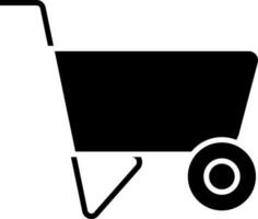 Wheelbarrow Icon In Black and White Color. vector