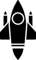 Rocket Icon In Black and White Color. vector
