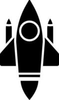 Rocket Icon In Black and White Color. vector