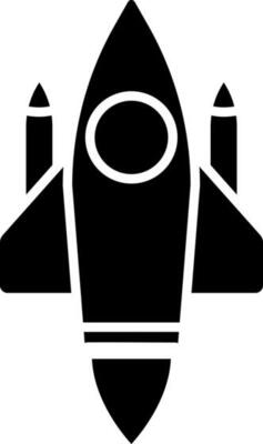Rocket Icon In Black and White Color.