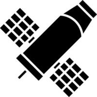 Flat Style Satellite Icon In Black and White Color. vector