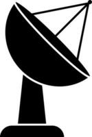 Satellite Dish Icon In Black and White Color. vector