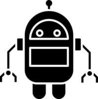 Robot Icon In Black and White Color. vector