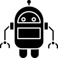 robot icono en negro y blanco color. vector