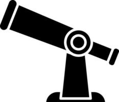 Telescope Icon In Black and White Color. vector