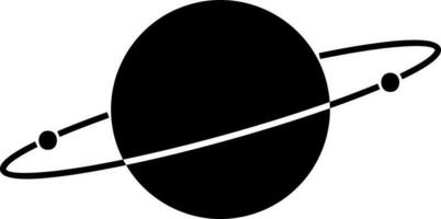 Planet Icon In Black and White Color. vector