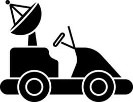 Moon Rover Icon In Glyph Style. vector