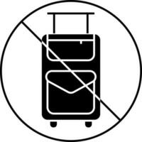 Black and White No Bag Or Travel Icon In Flat Style. vector