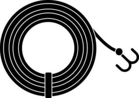 Hook Rope Icon In Black and White Color. vector