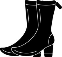 Boot Icon In Black and White Color. vector